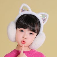 白色(5-15岁) 均码 冬季猫耳耳罩保暖女生韩版可爱儿童小孩女童冬季耳捂耳包耳暖耳套
