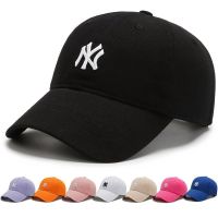 随机颜色 不接受指定颜色 棒球帽女春夏韩版小标NY软顶鸭舌帽子ins百搭防晒遮阳帽男潮牌