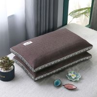 棉麻-咖啡 35*55[高度约8cm]单只 荞麦枕头大人枕芯单人枕护颈椎睡眠枕头芯一对家用带枕心套