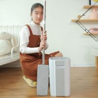 [33板升级外贸款]雅致白色 1拖把+1布 拖把一拖净家用刮刮乐免手洗省力不弯腰特大拖板墩布懒人拖地神器