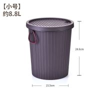 小号8升(咖啡色) 单桶 茶桶茶渣桶家用茶道茶台废水桶塑料茶水桶储水桶带盖茶具用品配件