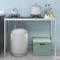 单层拉杆款 升级款 加厚 长80宽40高80 厨房不锈钢操作台置物架液化气架落地式收纳燃气架煤气罐灶台架子