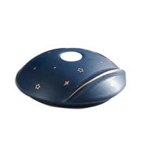 杯盖简装[深蓝色]无杯无勺 创意陶瓷水杯子可爱宇航员星球马克杯伴手礼男女生礼盒装情侣老师