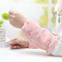 短款藤条花[雪芽色] 袖套女式秋冬季毛绒立体卡通防寒保暖学生大童成人办公室防寒保暖