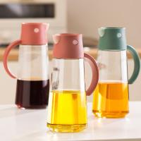 绿 -630ML标签、自动开合1 自动开合油壶调味瓶油壶不挂油家用厨房玻璃分油罐醋瓶防漏香油瓶