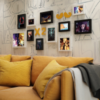 款式4 2厘米厚度实木框 全黑外框 套装价格(墙上所有) 火影忍者动漫装饰画卧室床头挂画墙壁画 鸣人九尾 佐助晓海报壁画