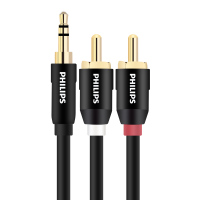 1米 音频线一分二3.5mm转双莲花rca插头电脑手机功放音箱音响连接线转换线通用发烧级低音炮线输出信号线