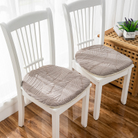 A-芭蕉叶–咖啡 43*45cm(正负误差2-3cm) 全棉椅子垫坐垫家用防滑餐椅垫办公室电脑透气四季可拆洗绑带屁垫