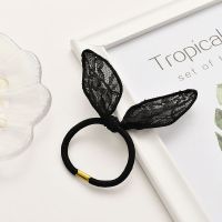 蕾丝蝴蝶结发绳 林志玲同款BB夹韩版蕾丝蝴蝶结鸭嘴夹兔耳朵发夹边夹刘海夹头饰品