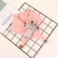 小老鼠交叉巾 浅粉 6个月-8岁宝宝 护颈巾护脖子围巾颈冬季女男围脖儿童宝宝保暖三角巾防寒防冻可爱