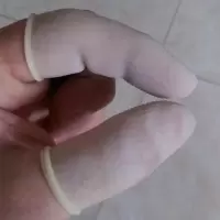 白色 100个 M 手指套橙色防滑一次性乳胶指套橡胶耐磨加厚劳保工业防护麻点指套