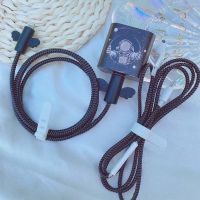 宇宙[实色黑线] 三件套 苹果12数据线保护套13手机线iphone11promax充电器耳机ipad2020