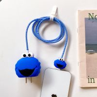 苹果20w[芝麻街蓝]深蓝四件套 芝麻街苹果12充电器保护壳20w快充线保护套iPhone11pro专用咬线器