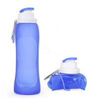 卷卷杯宝石蓝(500ml) 硅胶折叠水杯伸缩杯旅游水壶耐高温收缩杯旅行便携杯子大容量耐摔