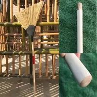 1把木柄扫把(小号) 竹扫把笤帚家用户外环卫扫帚扫庭院工厂竹丝扫把大扫帚扫雪扫把
