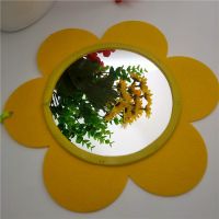 黄色六瓣太阳花 小 镜片直径12CM 亚克力镜子婴儿玩具镜子早教认知镜子宝宝健身架挂镜不碎太阳花镜