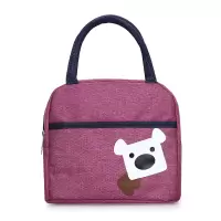 浅紫小狗 日式帆布手提包便当包保温袋饭盒袋女饭盒袋子妈咪包饭盒包手提袋