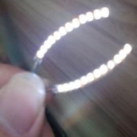 白色 LED发光眼睫毛七彩闪光假睫毛贴创意夜店蹦迪派对道具带灯双眼皮