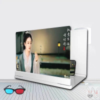 14寸[9D超清款白色]送3D眼镜 手机扩大屏幕显示屏支架放大器投影仪墙上看电视神器桌面小型屏幕
