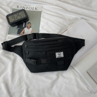 黑色 胸包男士ins潮牌大容量男包斜挎休闲百搭斜挎包时尚挎包帆布包潮