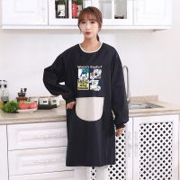 长袖罩衣迪士尼 黑灰兜 小码 建议100-135斤 加绒加厚罩衣大人工作服韩版时尚成人围裙长袖男防水防油女士可爱