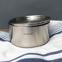 带盖小钢碗一只 厚重控304不锈钢带盖碗小盖碗蒸蛋碗平底调料罐儿童厚碗炖盅蒸碗