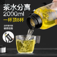 450毫升-无杯套[茶水分离] 玻璃杯大容量水杯3000ml单层1000ml大号超大泡茶2000ml加厚男杯子