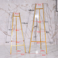 款式1小号不含相框120*45cm 婚礼铁艺油画 迎宾架 油画展示架 婚庆画架道具 相框架海报瓷砖架