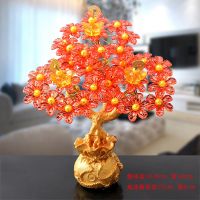 3孔迷你发财树-红色 手工串珠 发财树材料包 制作摆件招财龙工艺品diy编织 成人摇钱树