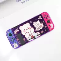 [YEAN草莓熊]透紫色 switch软壳[单壳无赠品] 荧光紫适用任天堂switch保护壳透明磨砂NS分体套可爱熊软壳