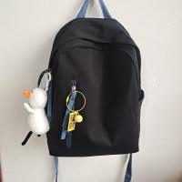 黑色+防水+背部防盗 单包 日系ins原创小众书包女大学生百搭简约双肩包韩版原宿ulzzang背包