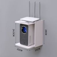 无痕钉-适合大多粉刷墙 30长[环保板材]二层 免打孔投影仪架电视机顶盒置物架路由器收纳盒墙上壁挂架客厅卧室