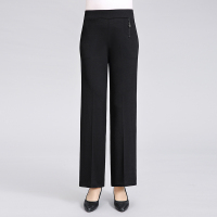 黑色 XL(建议110斤以内) 中老年女装夏季薄款妈妈裤子宽松大码直筒九分裤中年春秋阔腿女裤