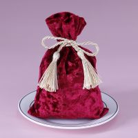 酒红金流苏 小号丝绒喜糖袋(10个装) 婚庆礼用品结婚子回礼创意喜糖袋布袋喜糖盒糖果包装袋