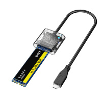 透明 TypeC USB3.0 Gen2 SSD固态SATA协议M.2 NGFF移动硬盘盒子读卡器