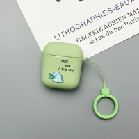 [苹果AirPods 1/2代专用]绿色小恐龙+指环 适用于苹果apple无线蓝牙耳机AirPods1/2代保护套a21