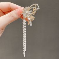 水钻小雏菊(流苏款) 韩国水钻超仙流苏蝴蝶抓夹鲨鱼夹女后脑勺气质发饰发抓半扎发发夹