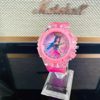 粉色罗丽-彩色发光3-10岁 2月24左右发货 女童手表叶罗丽动漫发光闪灯冰公主学生儿童玩具防摔可爱电子手表