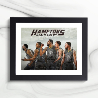 死亡五小 挂摆两用(23x28cm) 勇士队库里杜兰特汤普森签名插画相框NBA海报球迷画框桌摆纪念品