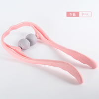 樱花粉 手动颈椎按摩器夹脖子颈部劲夹器多功能肩颈仪腰椎揉捏家用小神器