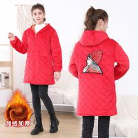 大红[三层加厚] 小码[建议90-120斤] 冬季加绒罩衣大人外套女上衣工作服保暖棉袄时尚加厚长袖围裙护衣