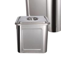 135x135x135mm无耳2L 304不锈钢汤桶汤锅四方形桶带盖米桶 储物桶方水桶不锈钢商用方锅