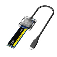 透明SATA协议(无散热保护盒) M.2 SATA NGFF固态ssd通用移动m2硬盘盒子转USB3.0 Type-C读