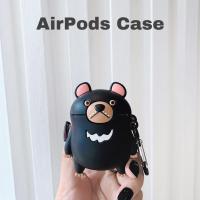 卡通黑熊[AirPods 1/2保护套] airpods保护套苹果耳机套无线蓝牙盒airpods2保护壳ipod1air