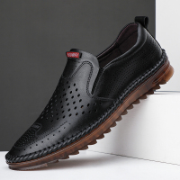黑色 44 收藏+加购送礼品 凉皮鞋男夏季透气牛皮镂空洞洞男士商务凉鞋休闲鞋包头白色爸爸鞋