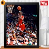 01 15*21厘米 支持来图定做 黑色松木相框 NBA公牛乔丹装饰画海报篮球名人air jordan篮球之神学生礼物摆