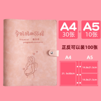 公主粉-简约版(A4+A5) /正反可装100张 孕检报告单收纳册便携可爱产检收纳单资料册a4a5多功能资料收纳夹