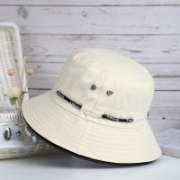 米色鞋带帽 可调节 春夏季男女中年户外渔夫帽子折叠遮阳防晒盆帽旅游帽钓鱼帽太阳帽