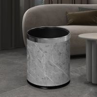10L 高级灰大理石 银圈 垃圾桶家用客厅轻奢现代大容量卧室卫生间专用厨房创意高档ins风