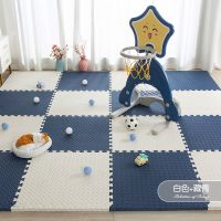 白色+藏青 30*30*1.2cm[20片送边] 泡沫地垫加厚拼接爬行垫儿童防摔爬爬垫大号地板垫60*2.5cm拼图垫